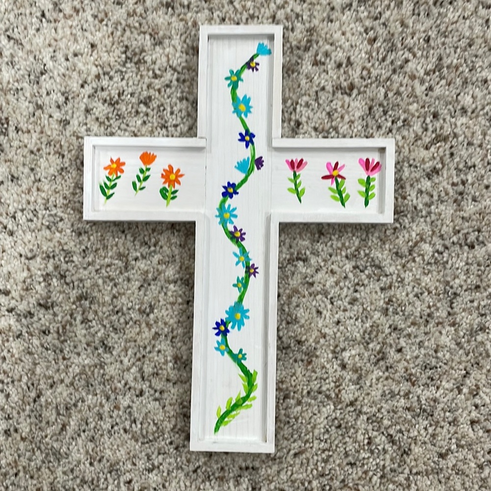 Wooden cross wall hanging